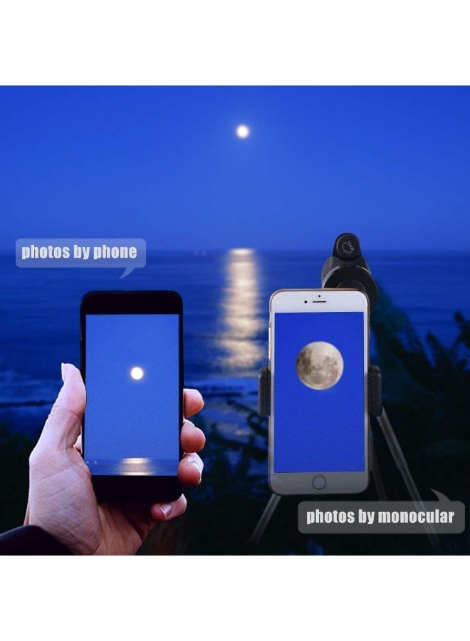 باندا منظار أحادي عالي التكبير 35×50 مقاوم للماء، مدمج وقوي مع تركيز بيد واحدة - أسود - Image 5